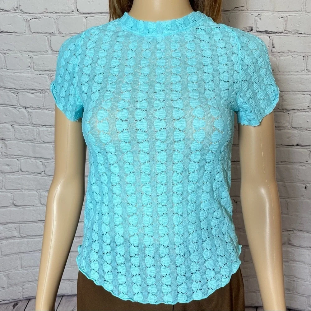 New Free People Blue Maggie Tee Size S